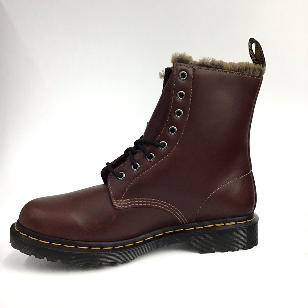Dr. Martens 1460 Serena Aburzzo Lug Sole Lace-up Faux Fur Lined Leather Boots 10 - Picture 4 of 10